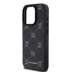 Karl Lagerfeld PU Karl Heads Pattern MagSafe Case for iPhone 15 Pro Max / Black