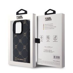 Karl Lagerfeld PU Karl Heads Pattern MagSafe Case for iPhone 15 Pro Max / Black
