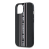 Karl Lagerfeld PU Saffiano Athleisure Stripe and Strap Case for iPhone 15 / pink