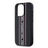 Karl Lagerfeld PU Saffiano Athleisure Stripe and Strap Case for iPhone 15 Pro / pink