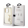 Karl Lagerfeld Wrinkled PU Signature Logo Case for iPhone 15 Pro / gold