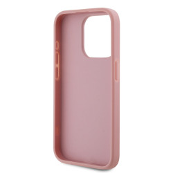 Karl Lagerfeld Wrinkled PU Signature Logo Case for iPhone 15 Pro / pink