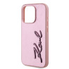 Karl Lagerfeld Wrinkled PU Signature Logo Case for iPhone 15 Pro Max / pink