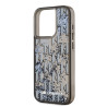Karl Lagerfeld Liquid Glitter Monogram Gradient Case for iPhone 15 Pro / Black