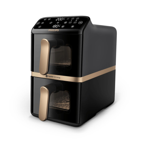 Philips 4000 series Dual Stack Airfryer Vertical Basket 10L Dvigubas Autonominės 2750 W Karšto oro gruzdintuvė Juoda