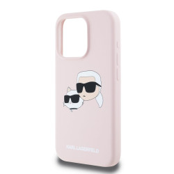 Karl Lagerfeld Liquid Silicone Double Heads MagSafe Case for iPhone 15 Pro Max / Pink