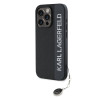 Karl Lagerfeld PU Saffiano Rhinestone Charm Case for iPhone 15 Pro / black