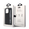 Karl Lagerfeld PU Saffiano Rhinestone Charm Case for iPhone 15 Pro / black
