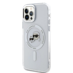 Karl Lagerfeld IML K&CH Heads Metal Frame MagSafe Case for iPhone 12/12 Pro / Transparent