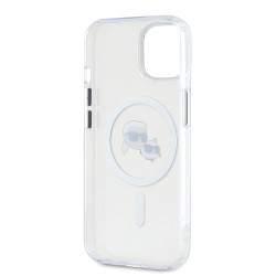 Karl Lagerfeld IML K&CH Heads Metal Frame MagSafe Case for iPhone 14 / Transparent