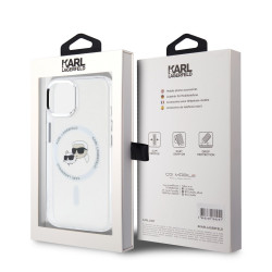 Karl Lagerfeld IML K&CH Heads Metal Frame MagSafe Case for iPhone 15
