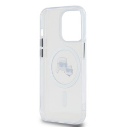 Karl Lagerfeld IML K&CH Heads Metal Frame MagSafe Case for iPhone 15 Pro / Transparent