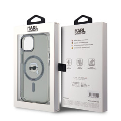 Karl Lagerfeld IML Karl Head Metal Frame MagSafe Case for iPhone 15 / Black