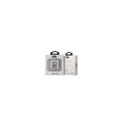 Karl Lagerfeld PU Embossed Karl and Choupette Heads Case for AirPods 1/2 / Silver