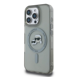 Karl Lagerfeld IML K&CH Heads Metal Frame MagSafe Case for iPhone 16 Pro Max / black