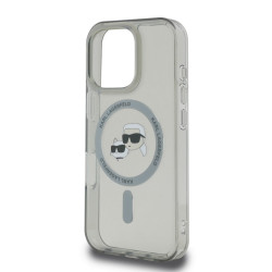 Karl Lagerfeld IML K&CH Heads Metal Frame MagSafe Case for iPhone 16 Pro Max / black