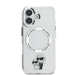 Karl Lagerfeld IML Karl and Choupette MagSafe Case for iPhone 16 / transparent
