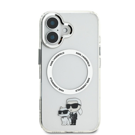 Karl Lagerfeld IML Karl and Choupette MagSafe Case for iPhone 16 / transparent
