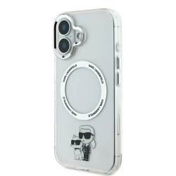 Karl Lagerfeld IML Karl and Choupette MagSafe Case for iPhone 16 / transparent