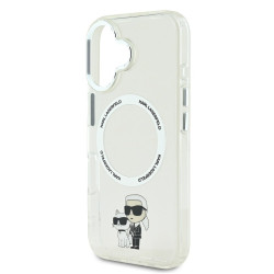 Karl Lagerfeld IML Karl and Choupette MagSafe Case for iPhone 16 / transparent