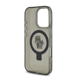 Karl Lagerfeld Ringstand Karl and Choupette MagSafe Case for iPhone 16 Pro Max / black