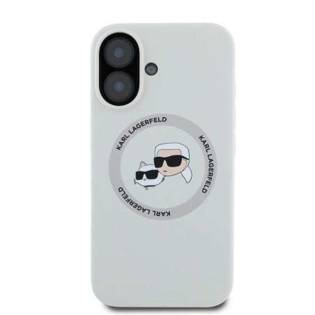 Karl Lagerfeld Liquid Silicone K&CH Heads MagSafe Case for iPhone 16 / Beige