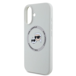 Karl Lagerfeld Liquid Silicone K&CH Heads MagSafe Case for iPhone 16 / Beige