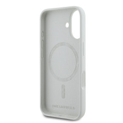 Karl Lagerfeld Liquid Silicone K&CH Heads MagSafe Case for iPhone 16 / Beige