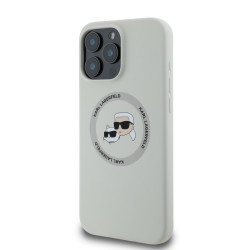 Karl Lagerfeld Liquid Silicone K&CH Heads MagSafe Case for iPhone 16 Pro / Beige