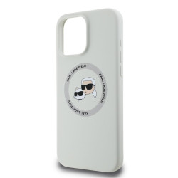 Karl Lagerfeld Liquid Silicone K&CH Heads MagSafe Case for iPhone 16 Pro / Beige
