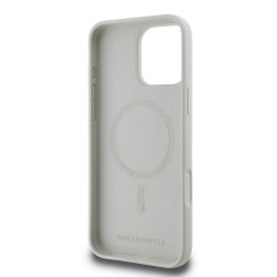 Karl Lagerfeld Liquid Silicone K&CH Heads MagSafe Case for iPhone 16 Pro / Beige