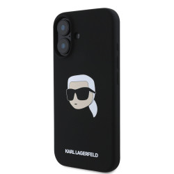 Karl Lagerfeld Liquid Silicone Karl Head MagSafe Case for iPhone 16 / Black