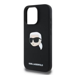 Karl Lagerfeld Liquid Silicone Karl Head MagSafe Case for iPhone 16 Pro / Black