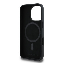 Karl Lagerfeld Liquid Silicone Karl Head MagSafe Case for iPhone 16 Pro / Black