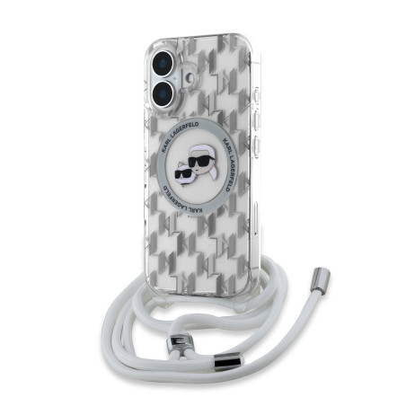 Karl Lagerfeld IML Monogram Crossbody K&CH Heads MagSafe Case for iPhone 16 / transparent
