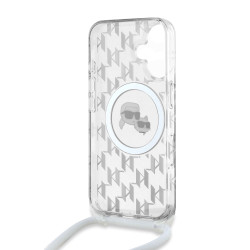 Karl Lagerfeld IML Monogram Crossbody K&CH Heads MagSafe Case for iPhone 16 / transparent