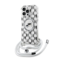 Karl Lagerfeld IML Monogram Crossbody K&CH Heads MagSafe Case for iPhone 16 Pro / Transparent