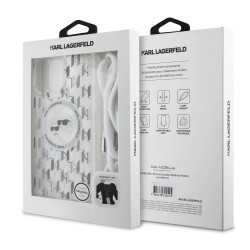 Karl Lagerfeld IML Monogram Crossbody K&CH Heads MagSafe Case for iPhone 16 Pro / Transparent