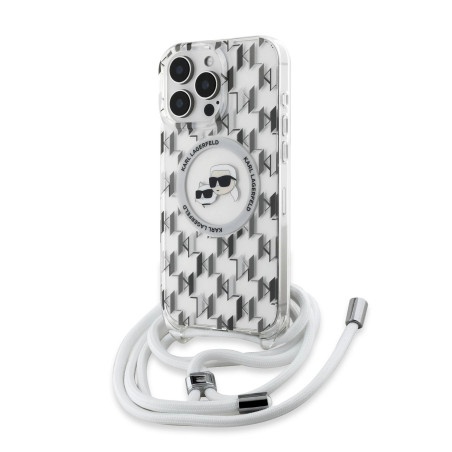 Karl Lagerfeld IML Monogram Crossbody K&CH Heads MagSafe Case for iPhone 16 Pro Max / Transparent