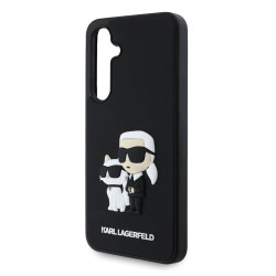 Karl Lagerfeld 3D Rubber Karl and Choupette Case for Samsung Galaxy S24 FE / Black