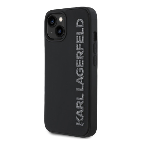 Karl Lagerfeld 3D Rubber Glitter Logo Case for iPhone 13 / Black