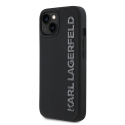 Karl Lagerfeld 3D Rubber Glitter Logo Case for iPhone 14 / Black
