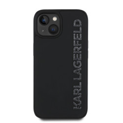 Karl Lagerfeld 3D Rubber Glitter Logo Case for iPhone 15 / Black
