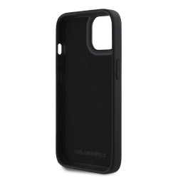 Karl Lagerfeld 3D Rubber Glitter Logo Case for iPhone 15 / Black