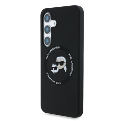 Karl Lagerfeld Liquid Silicone K&CH Heads MagSafe Case for Samsung Galaxy S25 / Black