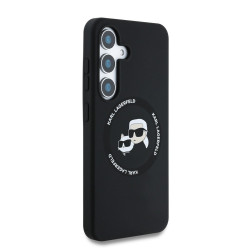 Karl Lagerfeld Liquid Silicone K&CH Heads MagSafe Case for Samsung Galaxy S25+ / Black