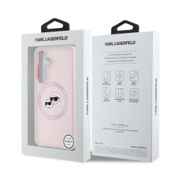Karl Lagerfeld Liquid Silicone K&CH Heads MagSafe Case for Samsung Galaxy S25 / Pink