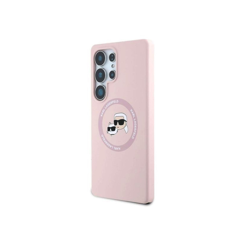 Karl Lagerfeld Liquid Silicone K&CH Heads MagSafe Case for Samsung Galaxy S25 Ultra / pink
