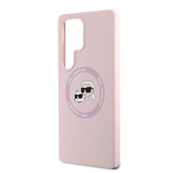 Karl Lagerfeld Liquid Silicone K&CH Heads MagSafe Case for Samsung Galaxy S25 Ultra / pink