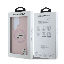 Karl Lagerfeld Liquid Silicone K&CH Heads MagSafe Case for Samsung Galaxy S25 Ultra / pink